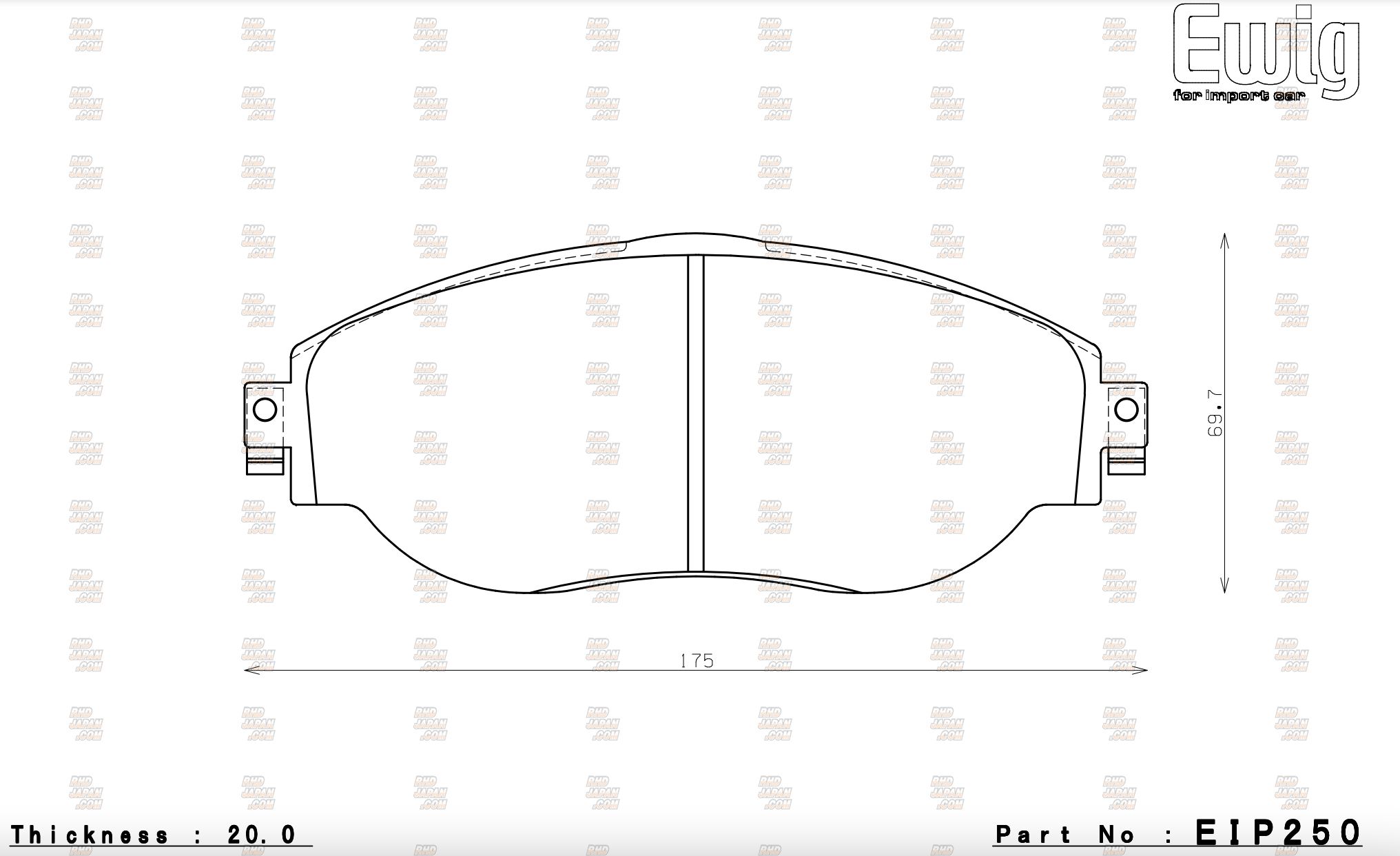 Endless Ewig Front Brake Pads Circuit Compound CC40 (ME20) - Volkswagen Arteon 3HDJHF Golf VII AUC## Passat CC 3CBWSC